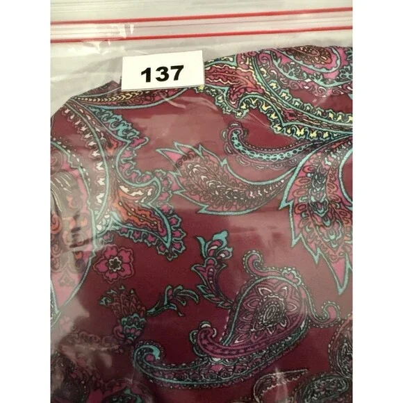 Talbots Paisley Blouse Extra Large XL Multicolor Womens Ruffles Long Sleeve - Picture 7 of 7